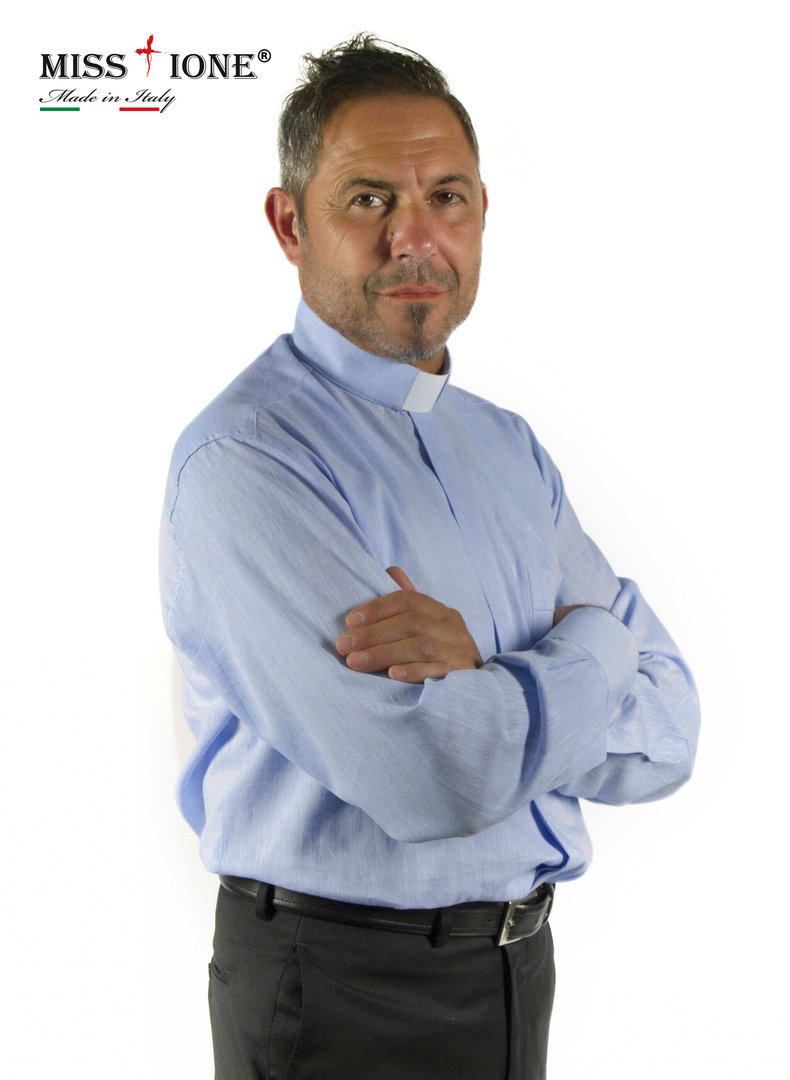 Camicia manica lunga clergy 100% Lino