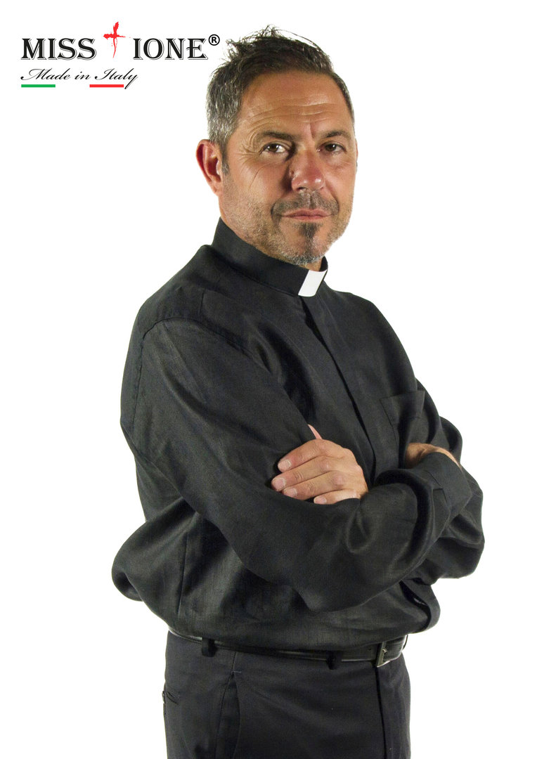 Camicia manica lunga clergy 100% Lino